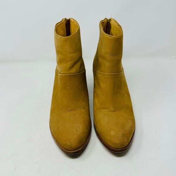 Nisolo Dari Ankle Boots Tan Leather Zip Stacked Heel Almond Toe Size 10 - Picture 5 of 16